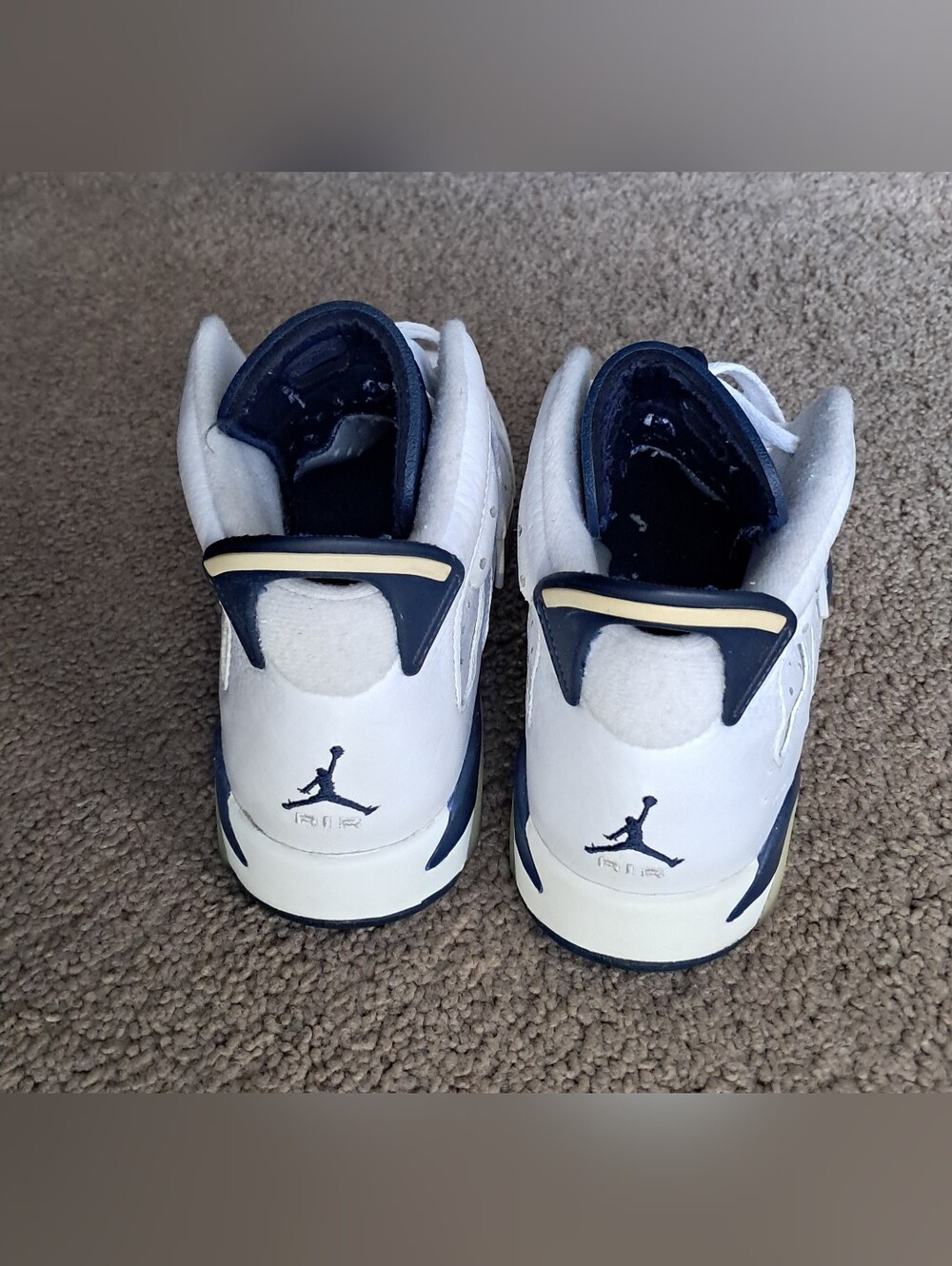 Jordan 6 Retro Midnight Blue White Shoes Size 6.5Y Womens 8 - Picture 5 of 8